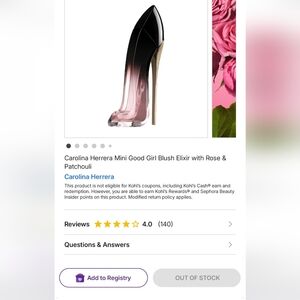 Carolina Herrera Mini Good Girl Blush Elixir with Rose and Patchouli